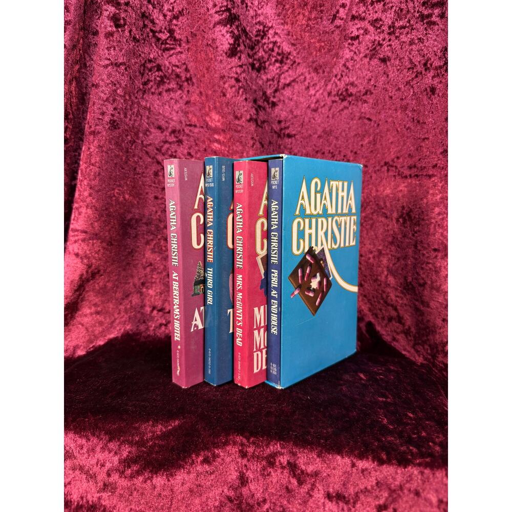 Vintage Book Set Agatha Christie Pocket Mystery Hercule Poirot and Jane Marple